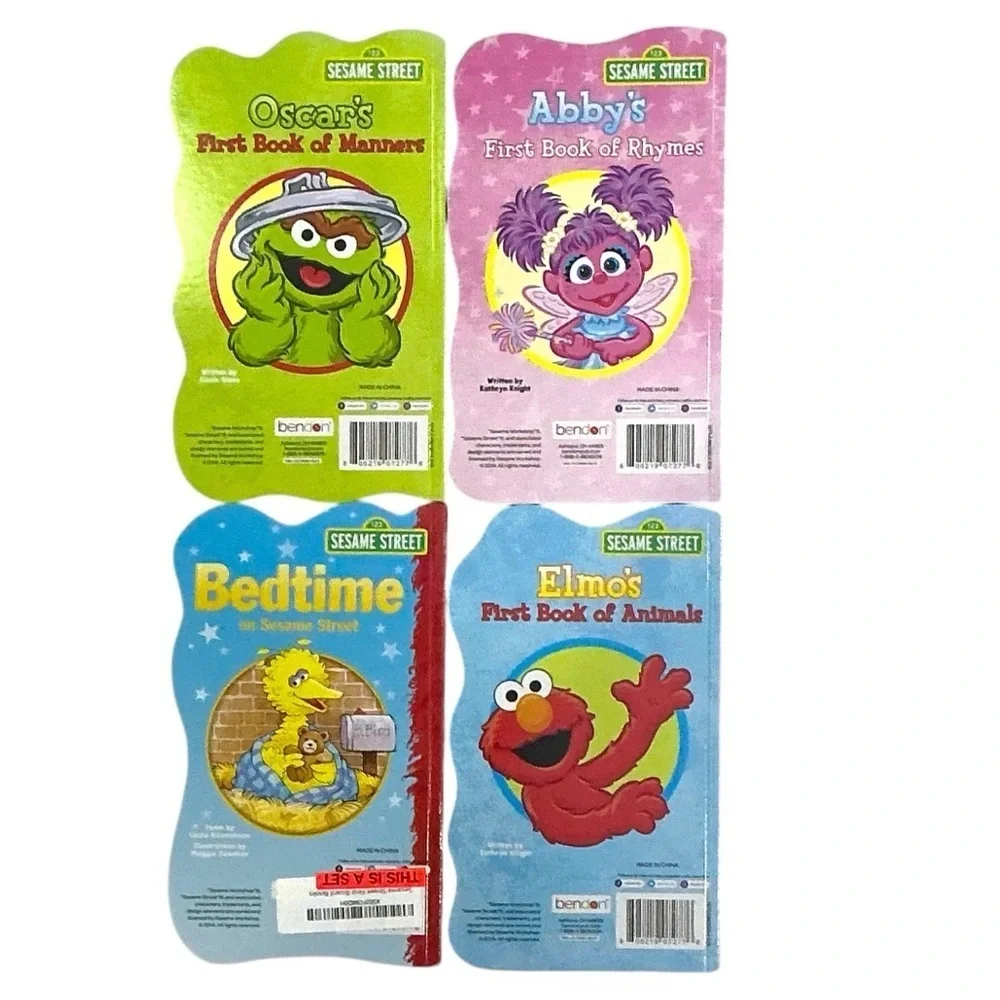 Sesame Street Shaped Board Books First Animals Rhymes Manners Elmo & Friends